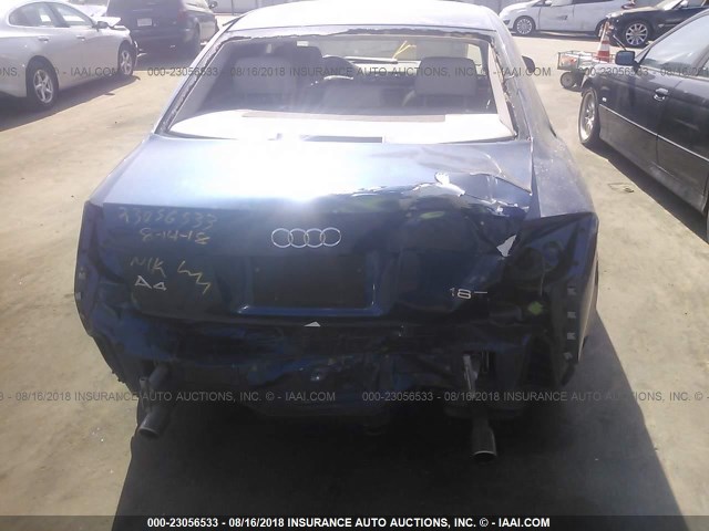 WAUJC68EX4A107231 - 2004 AUDI A4 1.8T BLUE photo 6