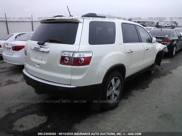 1GKKRRED1CJ141306 - 2012 GMC ACADIA SLT-1 WHITE photo 4