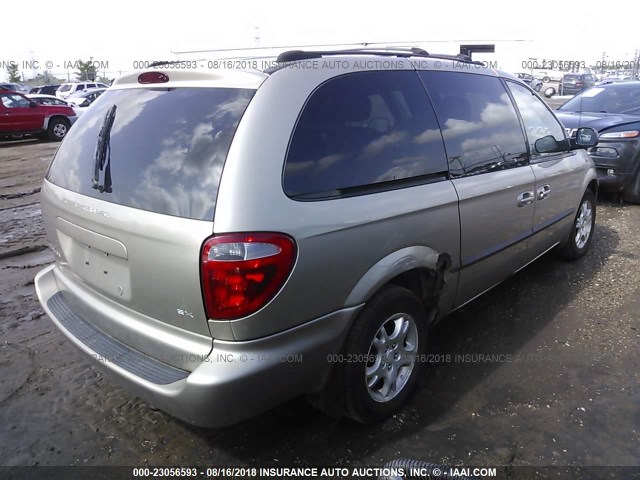 2B8GP74L22R540378 - 2002 DODGE GRAND CARAVAN EX TAN photo 4