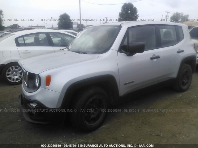 ZACCJAAB0JPG85130 - 2018 JEEP RENEGADE SPORT SILVER photo 2