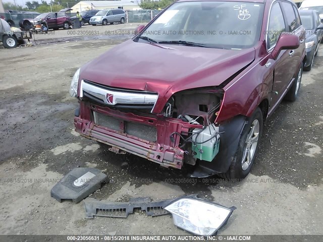 3GSCL93Z39S521291 - 2009 SATURN VUE HYBRID RED photo 6