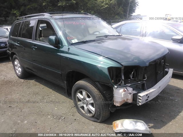 JTEHF21A820082708 - 2002 TOYOTA HIGHLANDER LIMITED GREEN photo 1