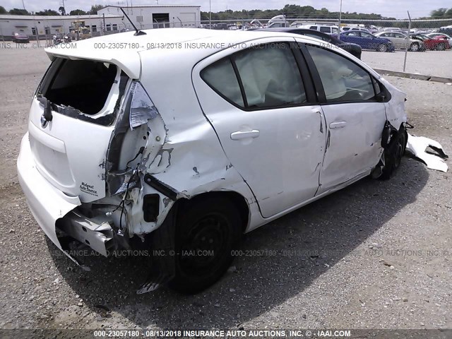 JTDKDTB30D1548411 - 2013 TOYOTA PRIUS C WHITE photo 4