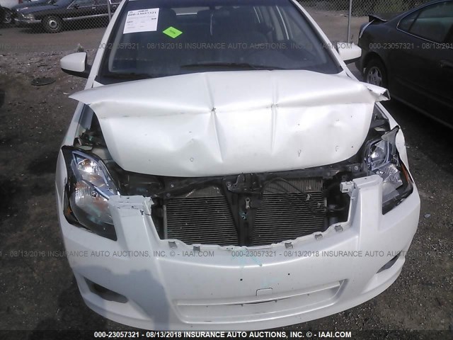 3N1AB6AP5CL771223 - 2012 NISSAN SENTRA 2.0/2.0S/SR/2.0SL WHITE photo 6