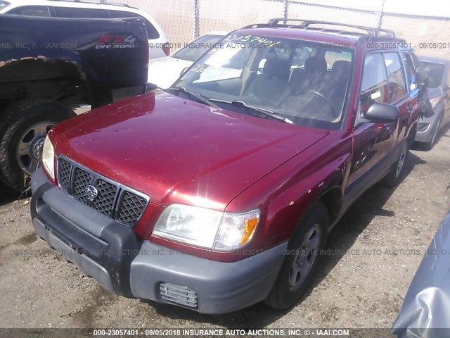 JF1SF63562H741264 - 2002 SUBARU FORESTER L RED photo 2