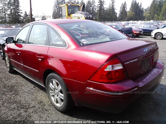 1FAFP24185G125773 - 2005 FORD FIVE HUNDRED SEL MAROON photo 3