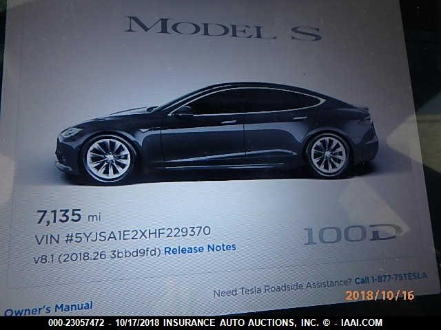 5YJSA1E2XHF229370 - 2017 TESLA MODEL S GRAY photo 7