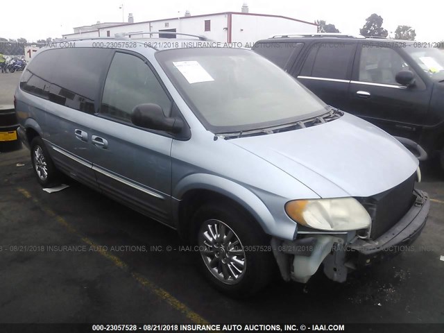 2C8GP64L83R225499 - 2003 CHRYSLER TOWN & COUNTRY LIMITED Light Blue photo 1