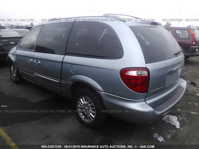 2C8GP64L83R225499 - 2003 CHRYSLER TOWN & COUNTRY LIMITED Light Blue photo 3