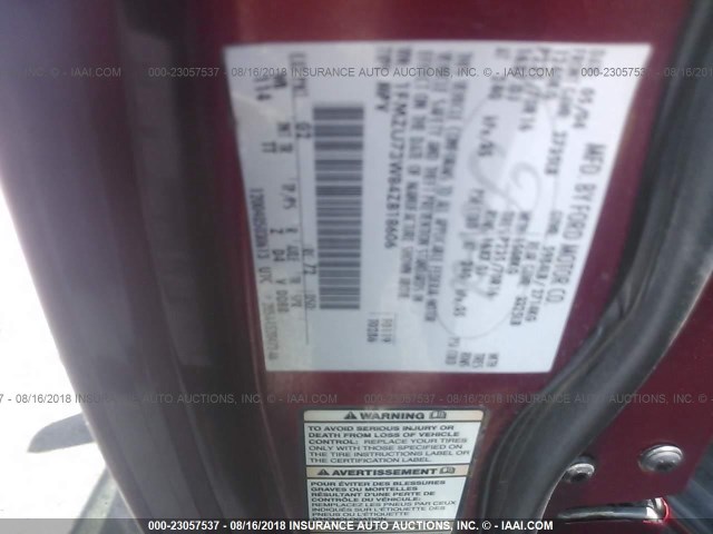 1FMZU73W84ZB18606 - 2004 FORD EXPLORER XLT/XLT SPORT/NBX 勃艮第红 照片 9