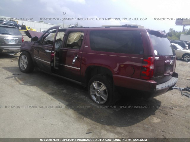 1GNFK36369R207323 - 2009 CHEVROLET SUBURBAN K1500 LTZ MAROON photo 3