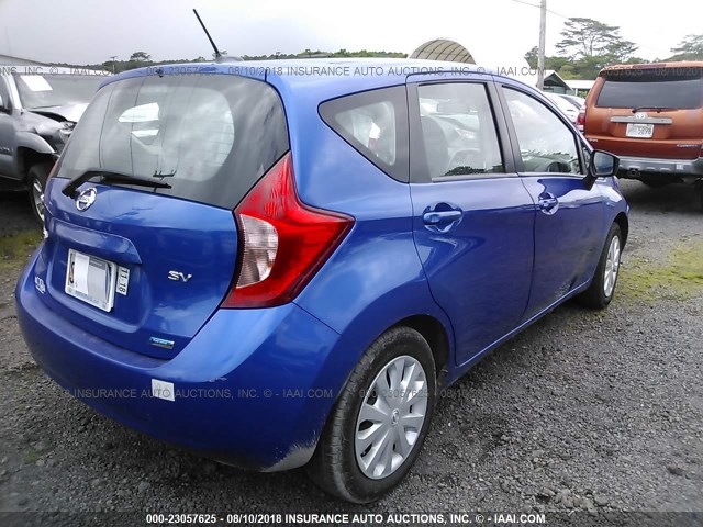 3N1CE2CP2GL355030 - 2016 NISSAN VERSA NOTE S/S PLUS/SV/SL/SR BLUE photo 4