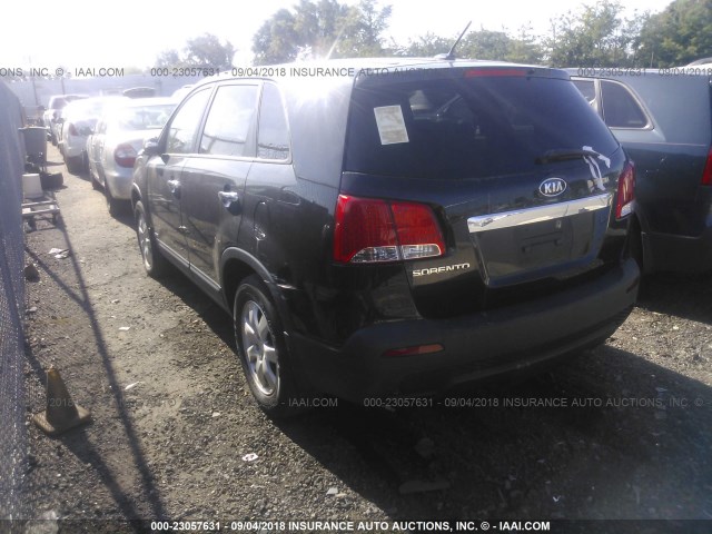 5XYKTCA15BG024817 - 2011 KIA SORENTO LX BLACK photo 3