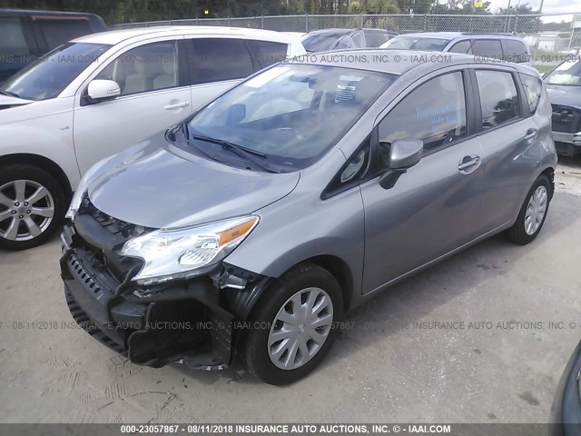 3N1CE2CP1FL394755 - 2015 NISSAN VERSA NOTE S/S PLUS/SV/SL/SR SILVER photo 2