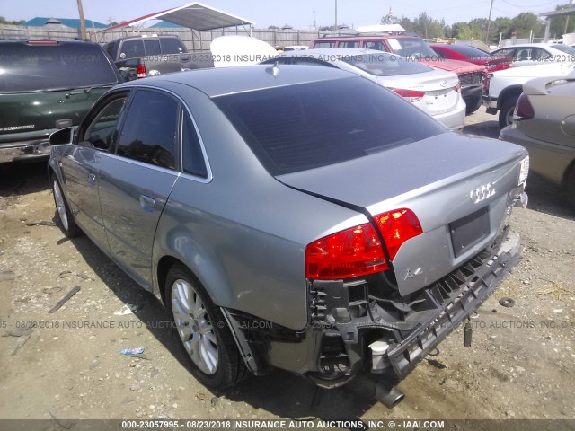 WAUDF78E28A163776 - 2008 AUDI A4 2.0T QUATTRO GRAY photo 3