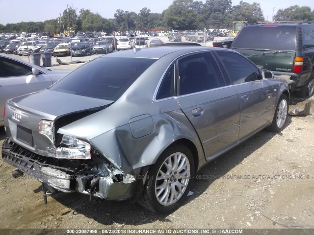 WAUDF78E28A163776 - 2008 AUDI A4 2.0T QUATTRO GRAY photo 4