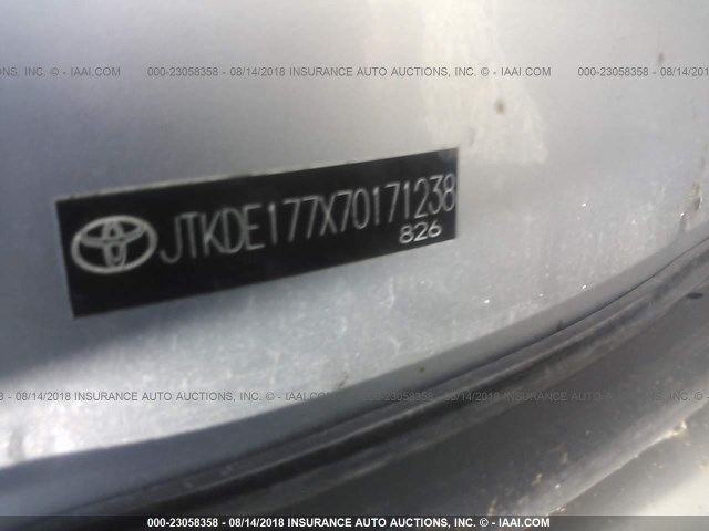 JTKDE177X70171238 - 2007 TOYOTA SCION TC 银色 照片 9