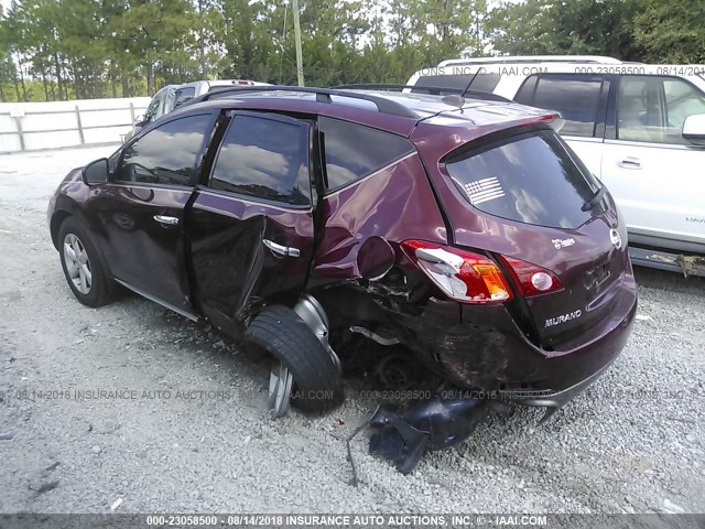 JN8AZ18U29W021244 - 2009 NISSAN MURANO S/SL MAROON photo 3