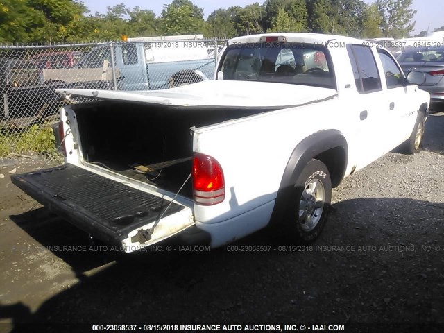 1B7GL2AZX1S114429 - 2001 DODGE DAKOTA QUAD WHITE photo 4