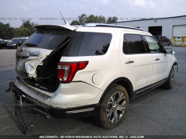 1FM5K8HT0JGB54578 - 2018 FORD EXPLORER PLATINUM WHITE photo 4