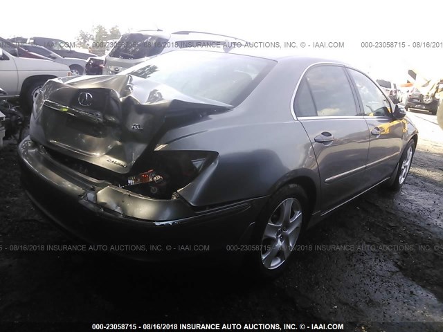 JH4KB16535C019710 - 2005 ACURA RL GRAY photo 4