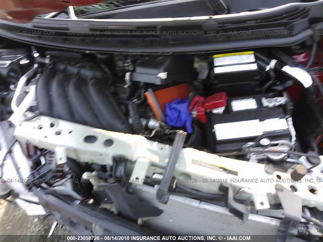 3N1CE2CP3GL410231 - 2016 NISSAN VERSA NOTE S/S PLUS/SV/SL/SR RED photo 10