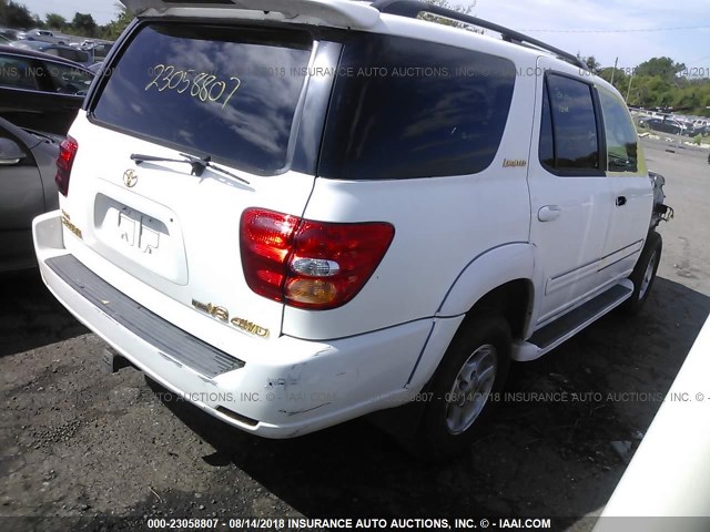 5TDBT48A82S097825 - 2002 TOYOTA SEQUOIA LIMITED WHITE photo 4