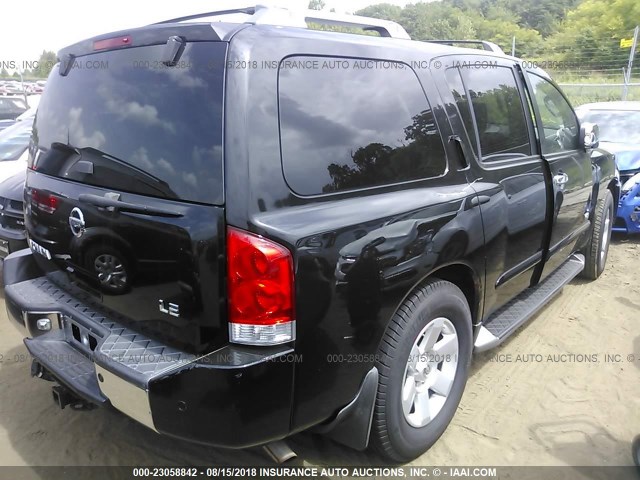 5N1AA08B05N703398 - 2005 NISSAN ARMADA SE/LE BLACK photo 4