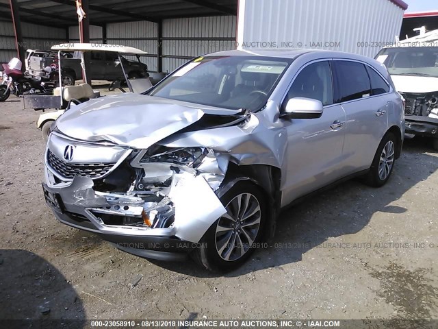 5FRYD4H44EB041776 - 2014 ACURA MDX TECHNOLOGY SILVER photo 2