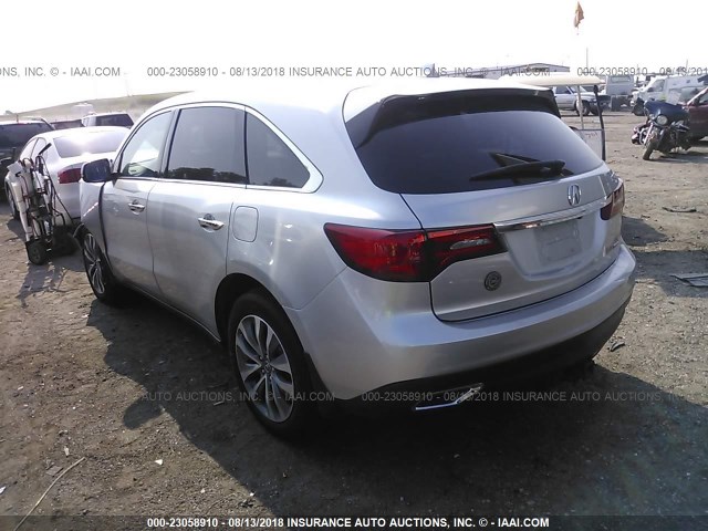 5FRYD4H44EB041776 - 2014 ACURA MDX TECHNOLOGY SILVER photo 3