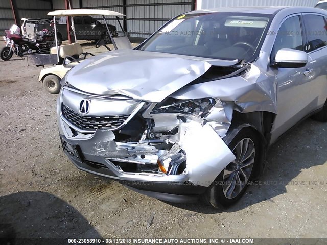 5FRYD4H44EB041776 - 2014 ACURA MDX TECHNOLOGY SILVER photo 6