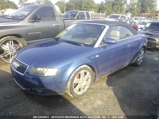 WAUAC48H66K001452 - 2006 AUDI A4 1.8 CABRIOLET BLUE photo 2