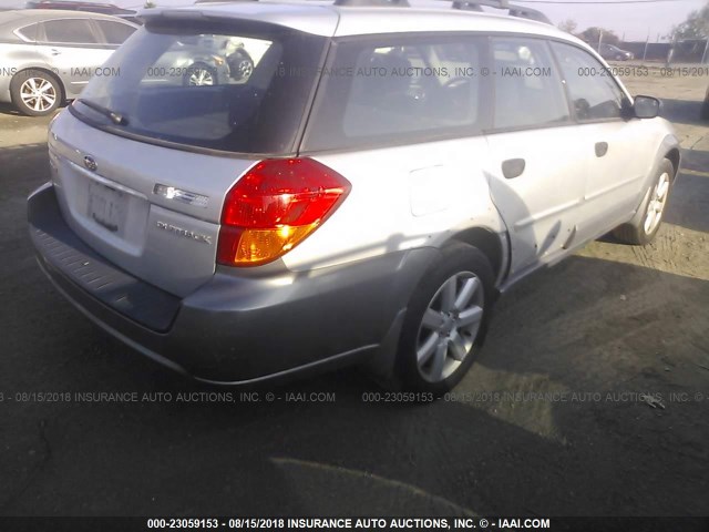 4S4BP61C367323826 - 2006 SUBARU LEGACY OUTBACK 2.5I SILVER photo 4