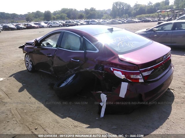 KMHFH4JG0FA482926 - 2015 HYUNDAI AZERA LIMITED RED photo 3