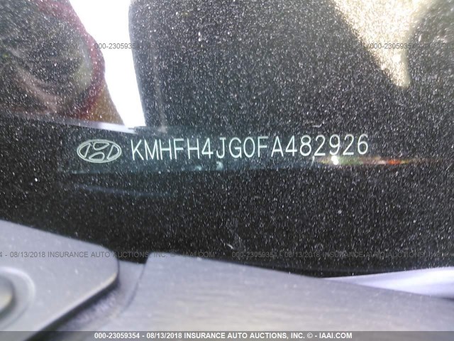 KMHFH4JG0FA482926 - 2015 HYUNDAI AZERA LIMITED RED photo 9