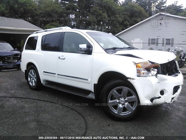 5N1AA0NE3BN615875 - 2011 NISSAN ARMADA PLATINUM WHITE photo 1