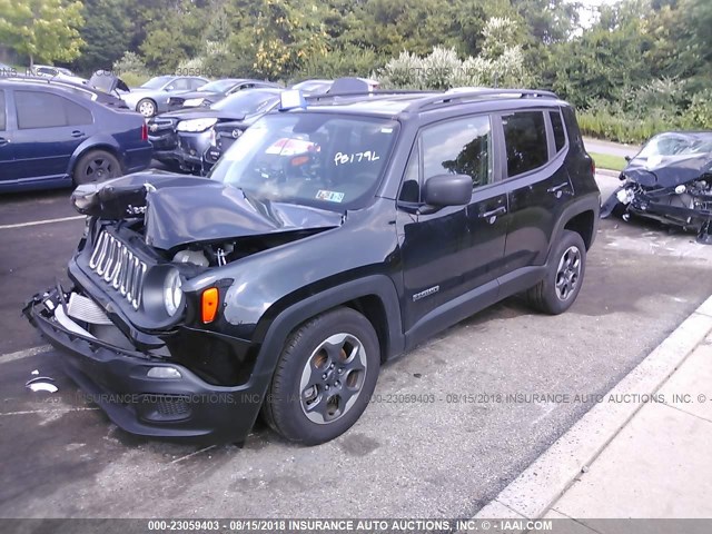 ZACCJBAB1JPG73137 - 2018 JEEP RENEGADE SPORT BLACK photo 2