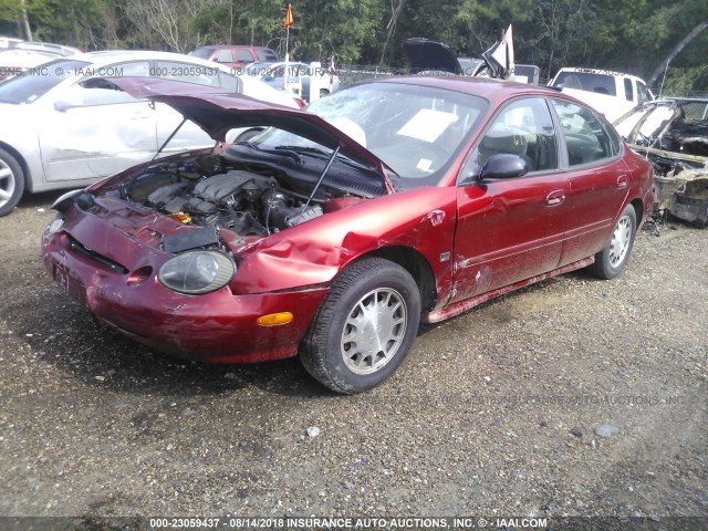 1FAFP53S6XA143576 - 1999 FORD TAURUS SE/COMFORT/SPORT BURGUNDY photo 2