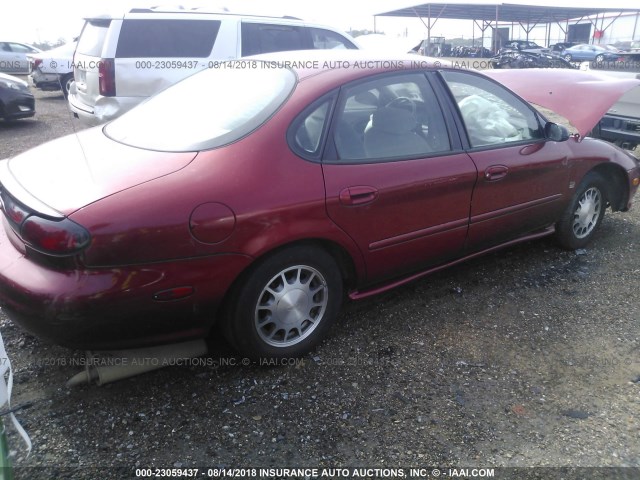 1FAFP53S6XA143576 - 1999 FORD TAURUS SE/COMFORT/SPORT BURGUNDY photo 4