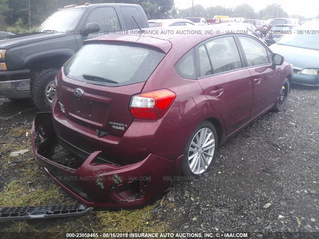 JF1GPAD65D2802736 - 2013 SUBARU IMPREZA PREMIUM RED photo 4