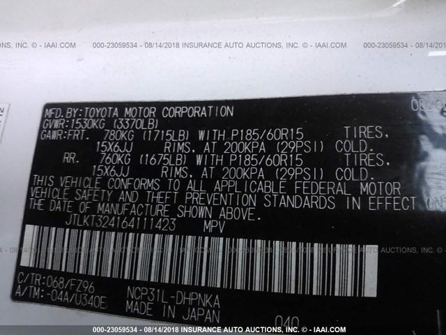 JTLKT324164111423 - 2006 TOYOTA SCION XB Weiß Foto 9