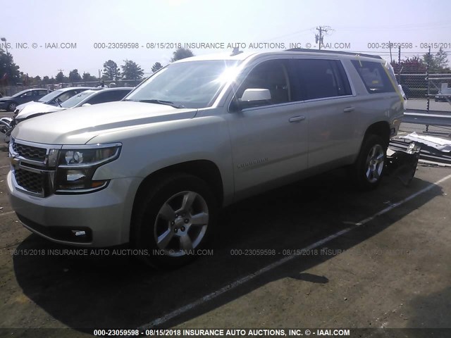 1GNSKHKC3GR189605 - 2016 CHEVROLET SUBURBAN K1500 LT TAN photo 2