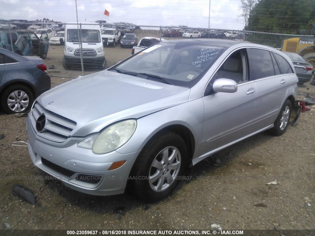 4JGCB65E57A046826 - 2007 MERCEDES-BENZ R 350 GRAY photo 2