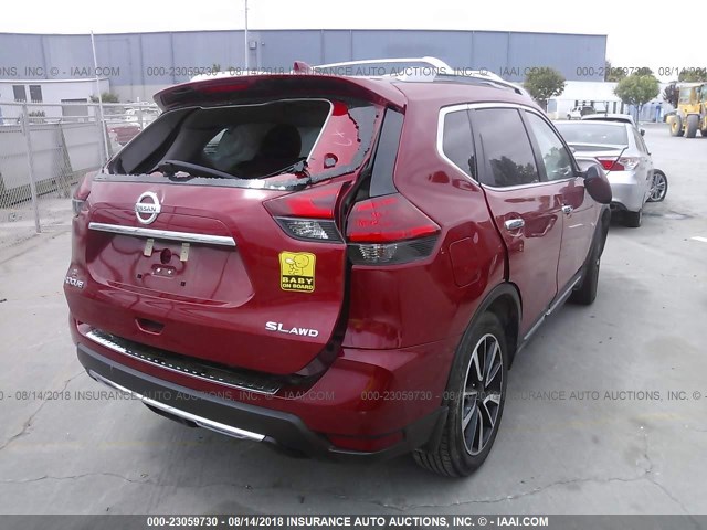 5N1AT2MV2HC823144 - 2017 NISSAN ROGUE SV/SL RED photo 4