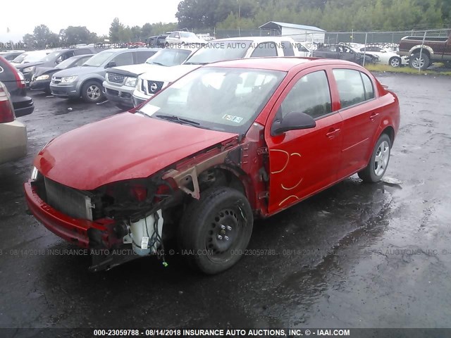 1G1AK58F087190124 - 2008 CHEVROLET COBALT LS RED photo 2