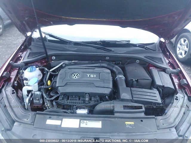 1VWBS7A39GC059834 - 2016 VOLKSWAGEN PASSAT SE RED photo 10