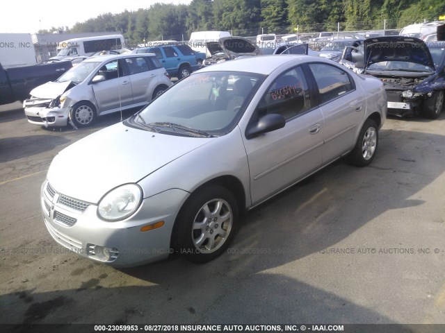 1B3ES56C95D183723 - 2005 DODGE NEON SXT SILVER photo 2