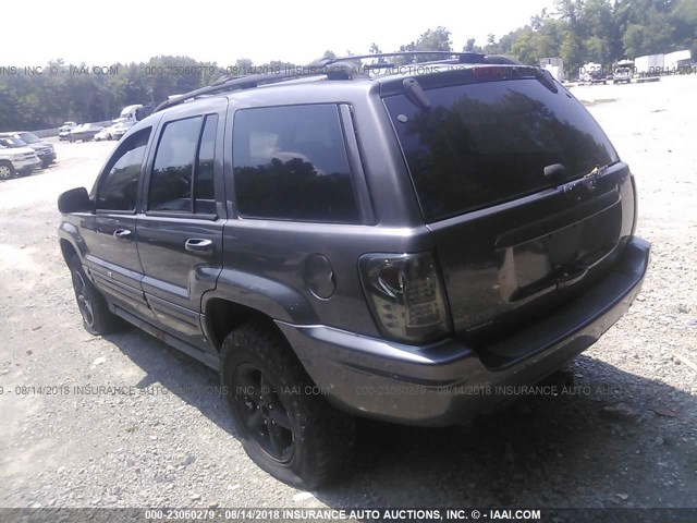 1J8GW68JX2C330428 - 2002 JEEP GRAND CHEROKEE OVERLAND GRAY photo 3