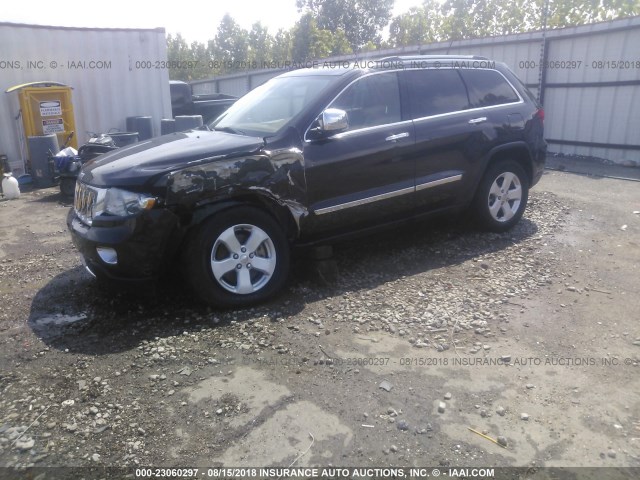 1C4RJFCTXCC330079 - 2012 JEEP GRAND CHEROKEE OVERLAND BLACK photo 2