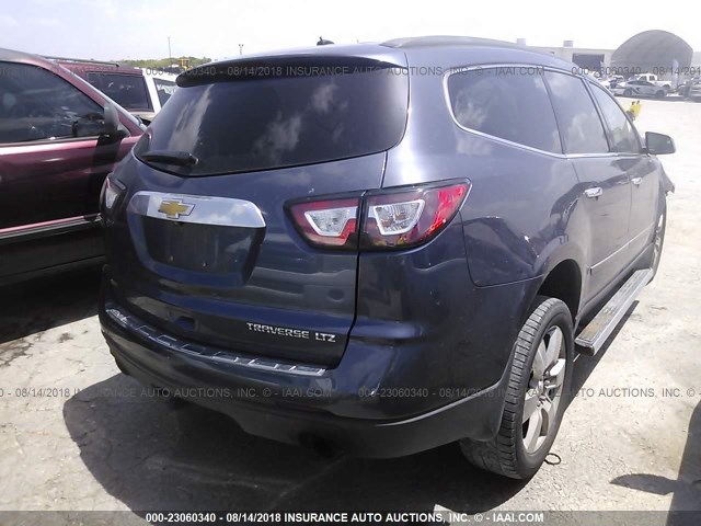 1GNKVLKD8DJ244868 - 2013 CHEVROLET TRAVERSE LTZ BLUE photo 4